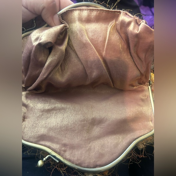 Mary Frances Vintage Beautiful BOHO Velvet Stone Bag Beaded - Picture 12 of 14